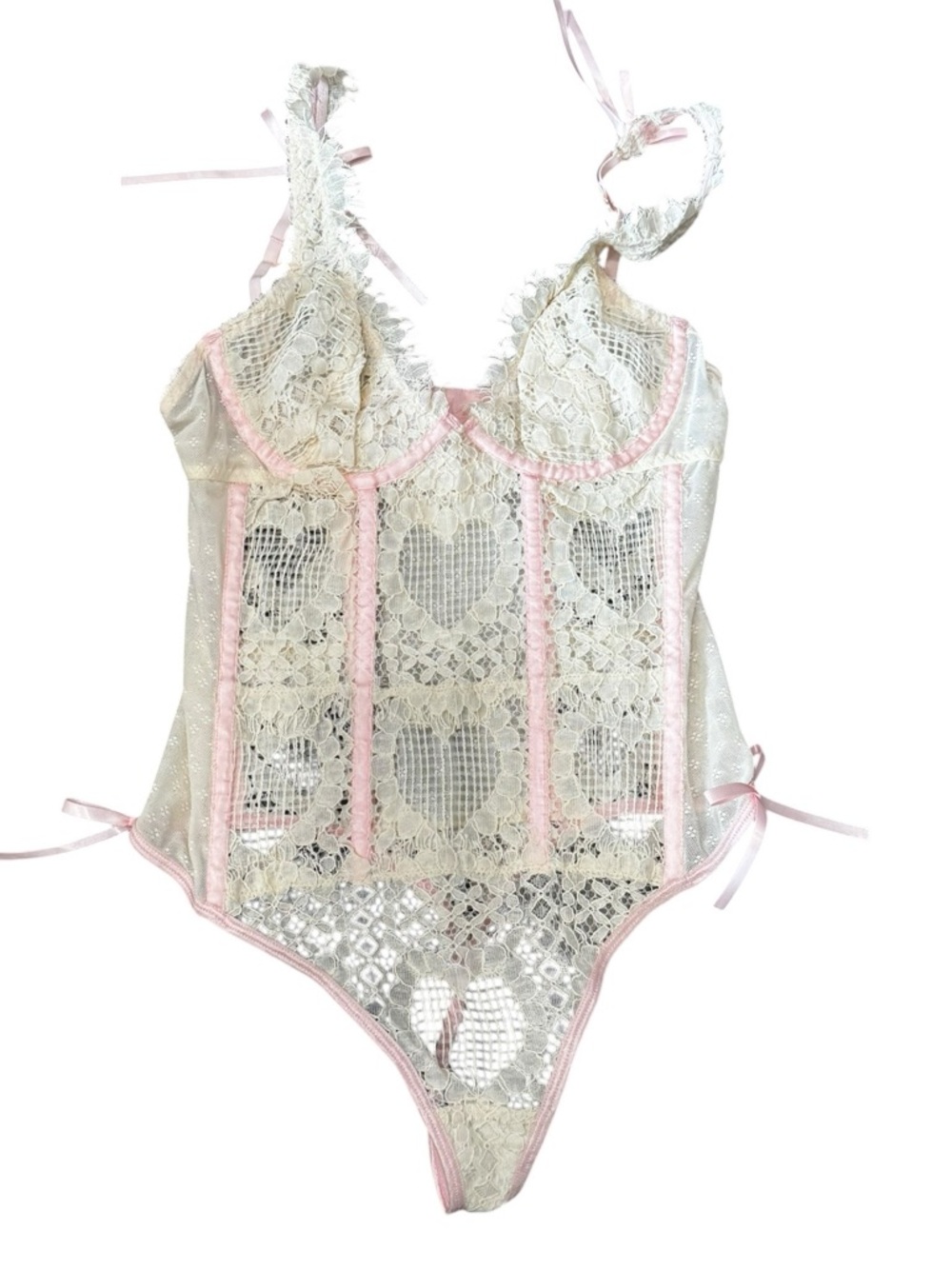 Free People Ivory Lace Bodysuit NWT Underwire S - Picture 5 of 9